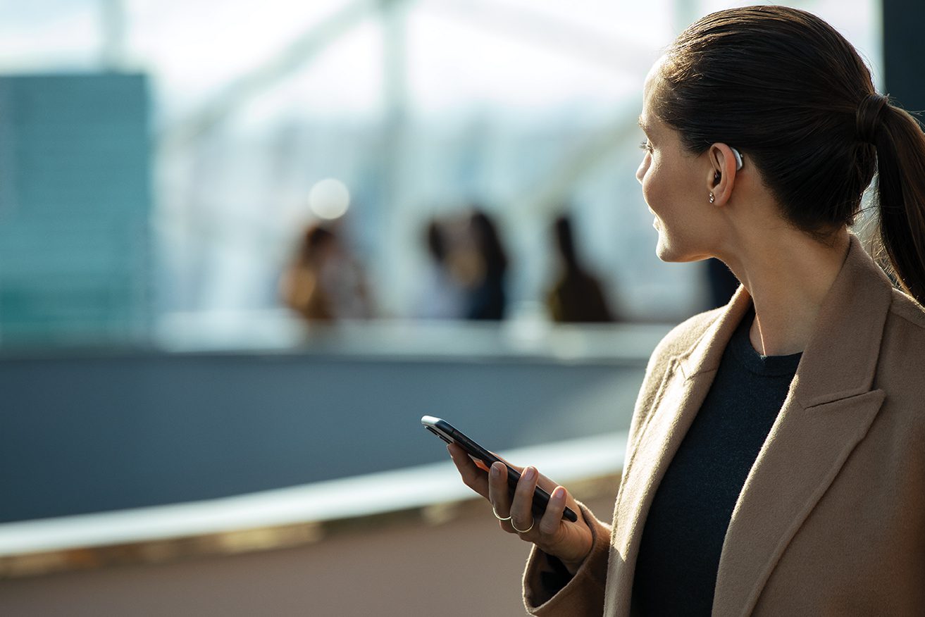 Woman holding cellphone